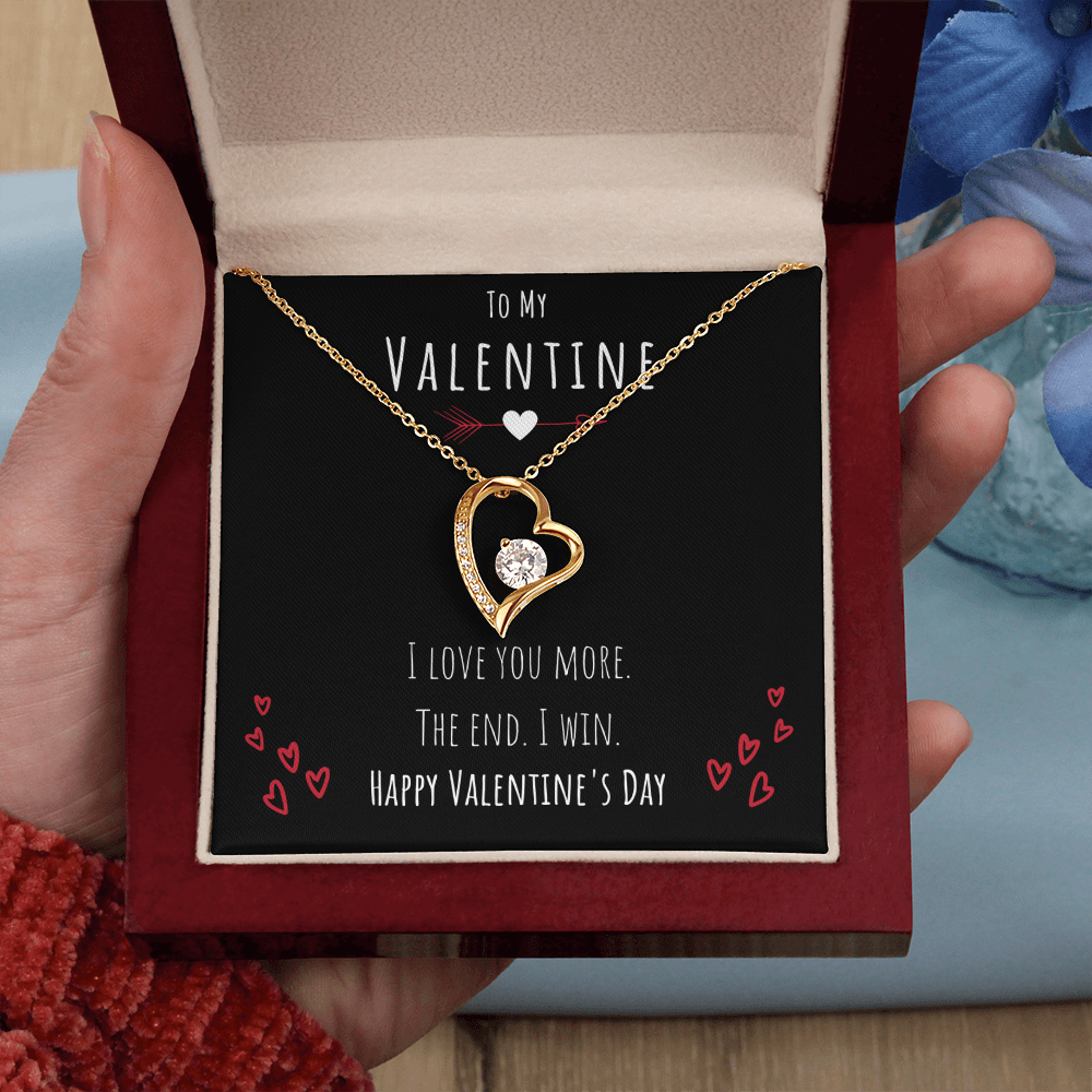 To My Valentine I Love You More Forever Love Necklace Jewelry Message Card Valentines Day Gift For Her by Best Gifts 305