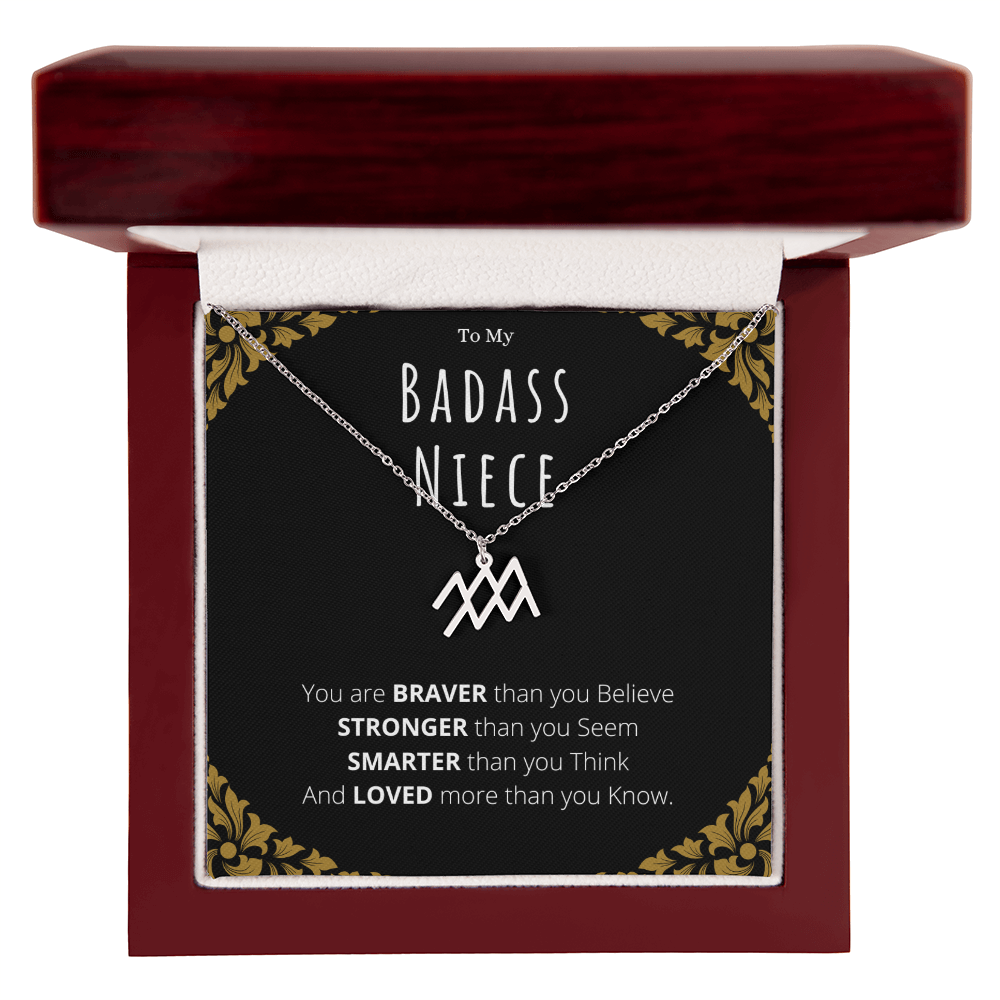 Badass Niece Gifts From Uncle Zodiac Name Necklace Christmas Present Birthday Jewelry Gift For Niece by Best Gifts 305