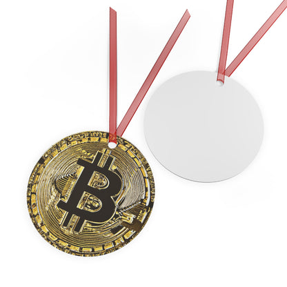 Bitcoin Lover Metal Ornament – Modern Double-Sided Crypto Gift for Traders