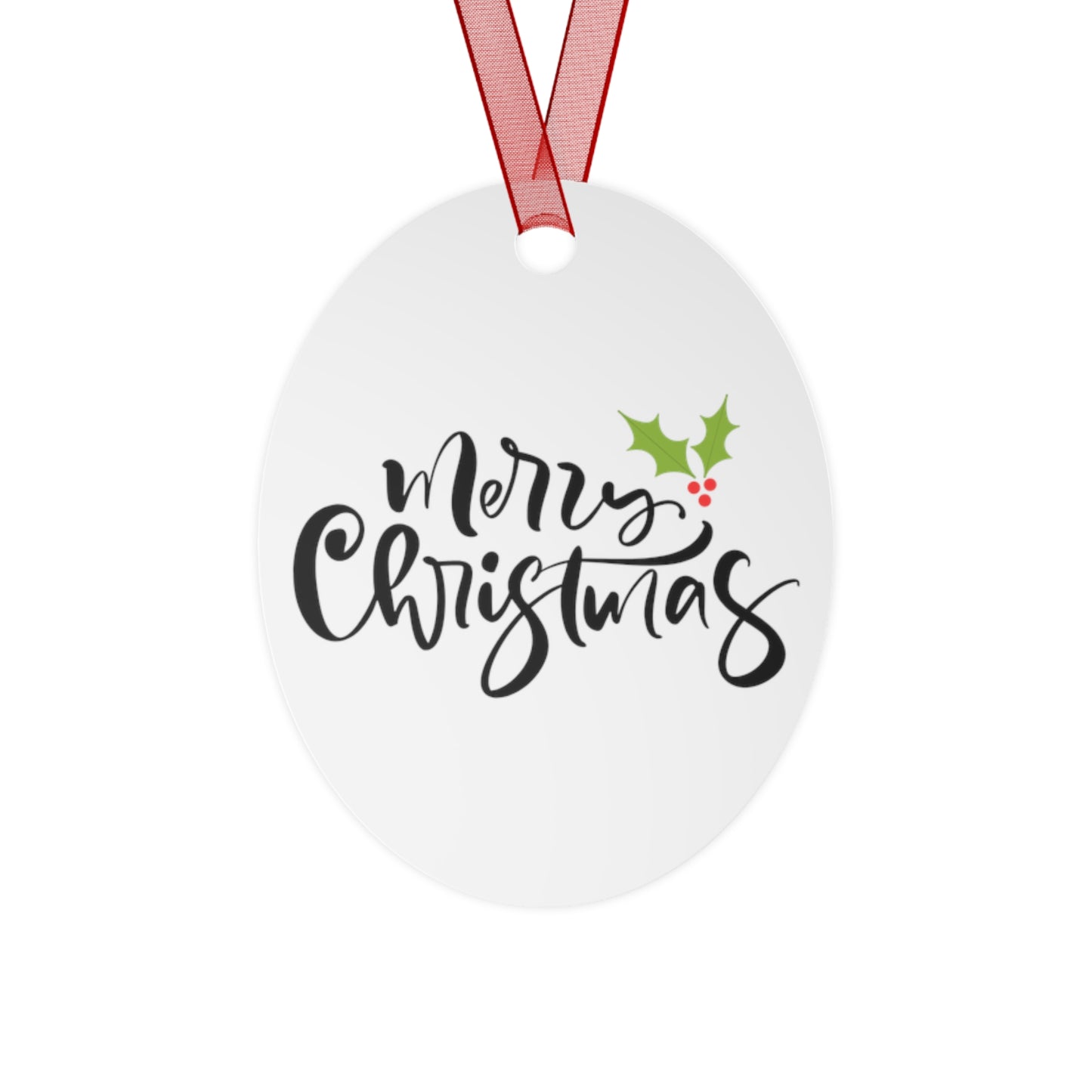 Merry Christmas Ornament Gift – Metal Holiday Decoration for Her – Festive Double-Sided Keepsake