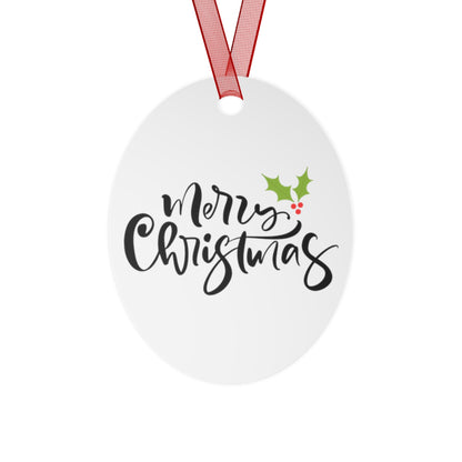 Merry Christmas Ornament Gift – Metal Holiday Decoration for Her – Festive Double-Sided Keepsake