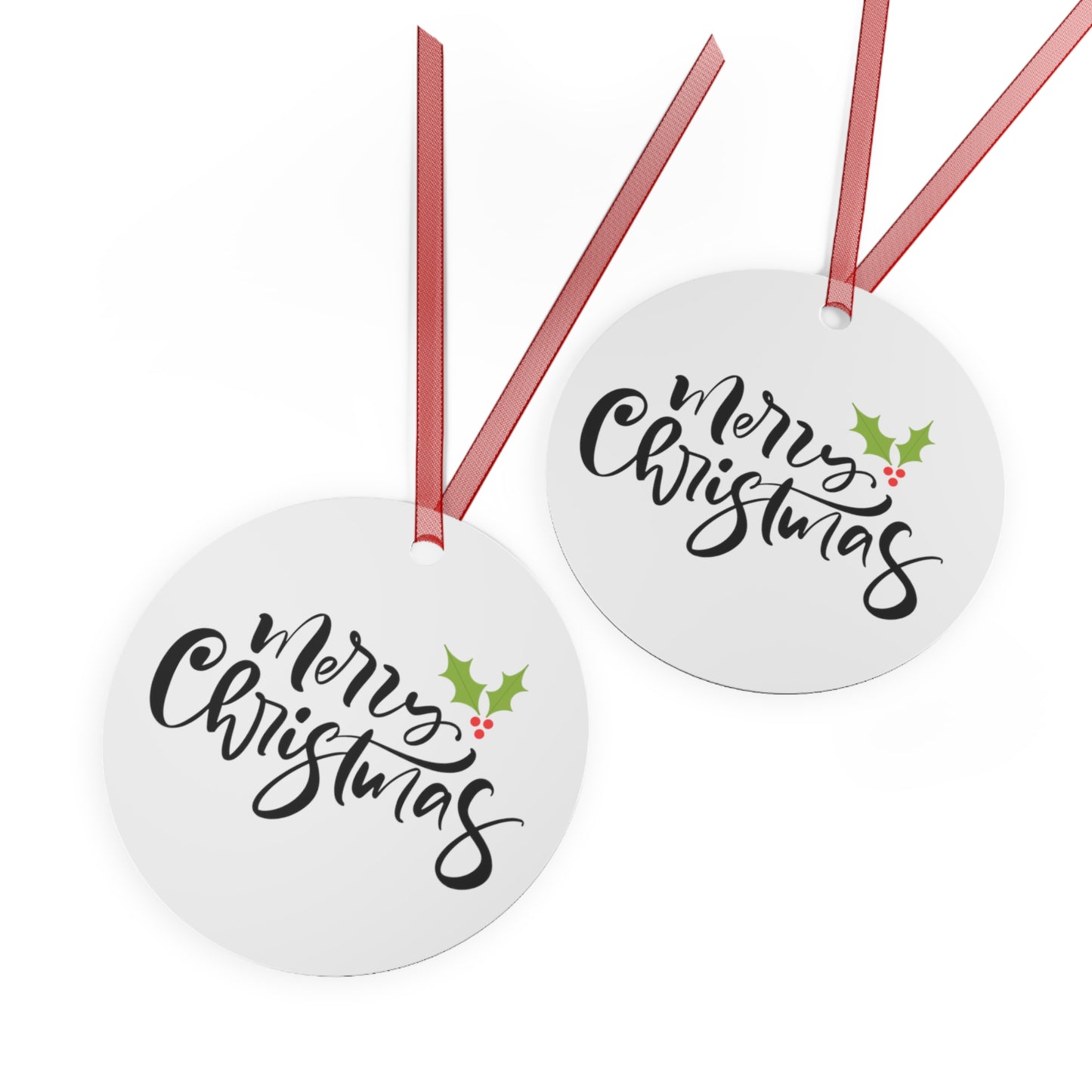 Merry Christmas Ornament Gift – Metal Holiday Decoration for Her – Festive Double-Sided Keepsake