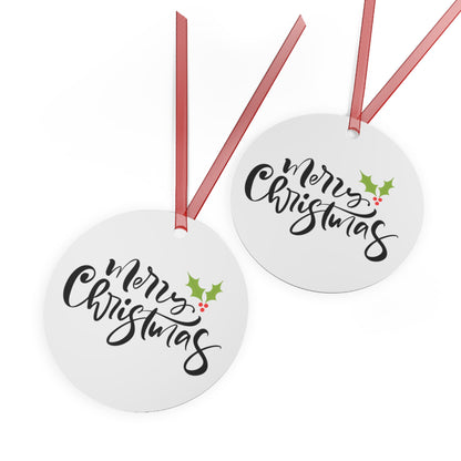 Merry Christmas Ornament Gift – Metal Holiday Decoration for Her – Festive Double-Sided Keepsake