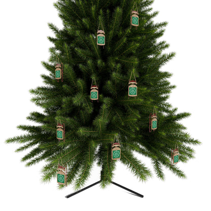 Merry Christmas Sled Ornament – Wooden Holiday Décor with Twine Hanging Thread for Festive Home Display