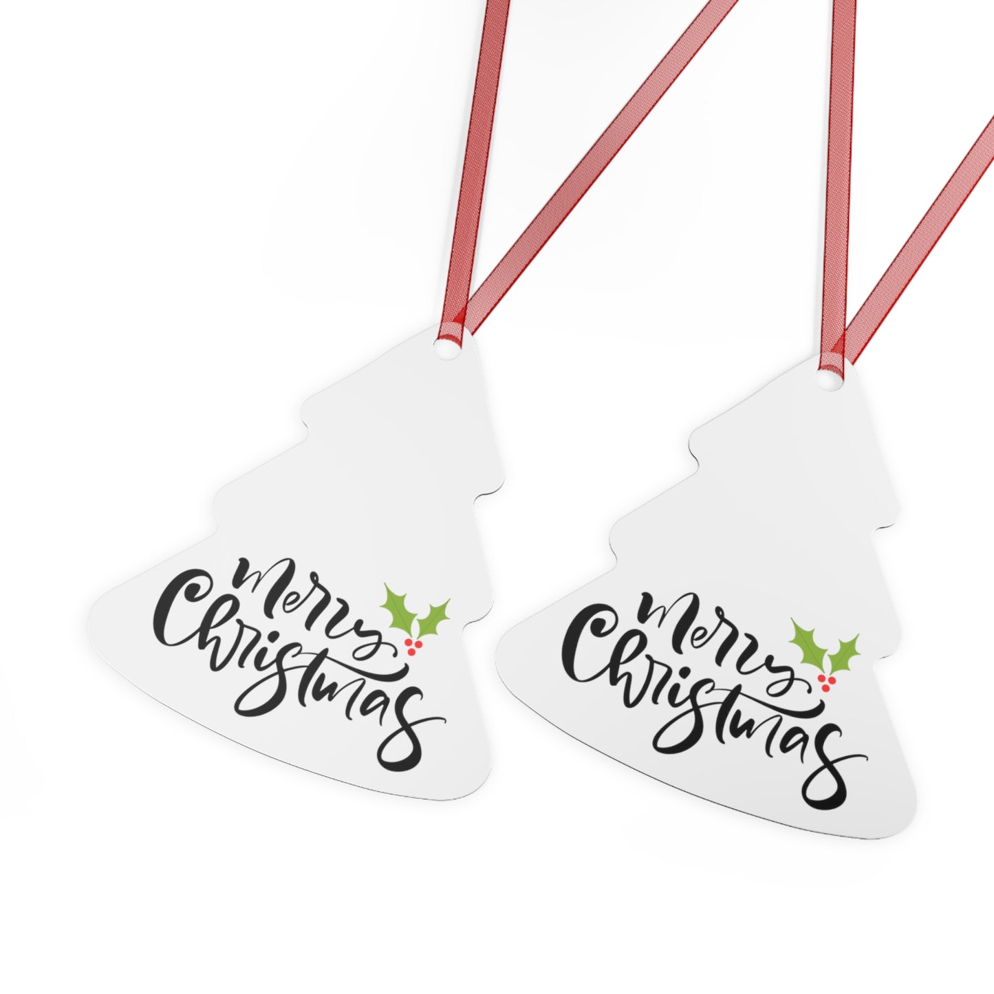 Merry Christmas Ornament Gift – Metal Holiday Decoration for Her – Festive Double-Sided Keepsake