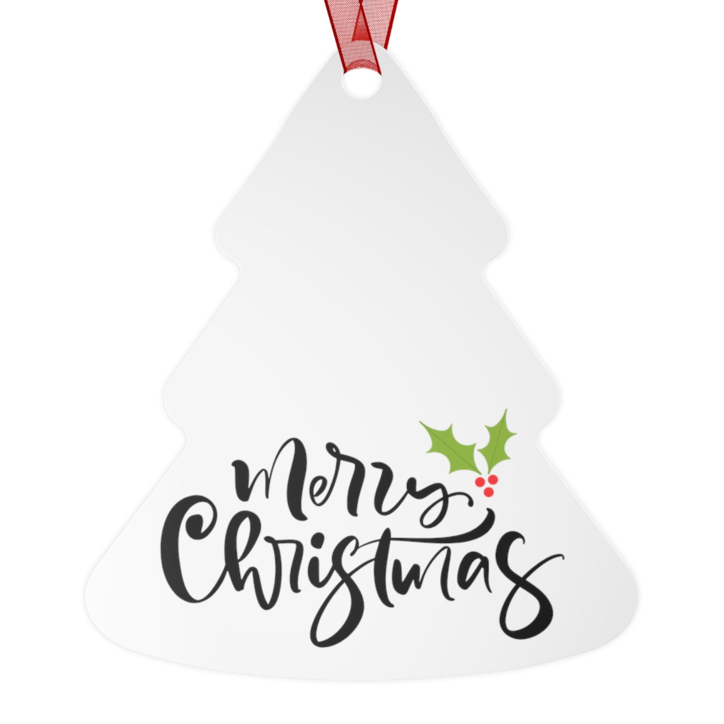 Merry Christmas Ornament Gift – Metal Holiday Decoration for Her – Festive Double-Sided Keepsake