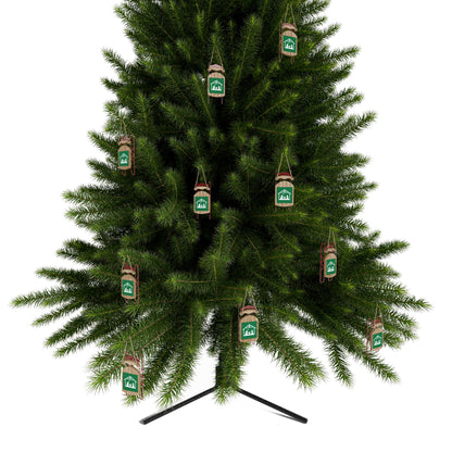 Holiday Sled Ornament with Nativity Design - Personalized Christmas Decor, MDF & Galvanized Steel, Includes Twine - Available in 1, 5, 10, or 20 Pack
