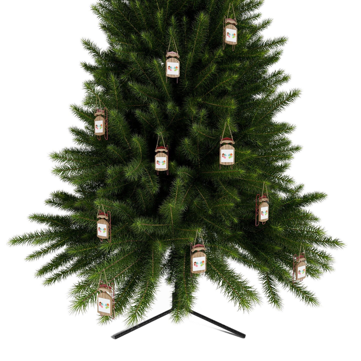 Angel Sled Christmas Ornament – MDF Holiday Décor Keepsake with Twine – Gift for Kids, Families & Collectors