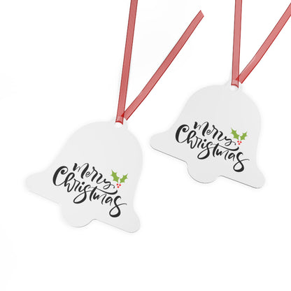 Merry Christmas Ornament Gift – Metal Holiday Decoration for Her – Festive Double-Sided Keepsake