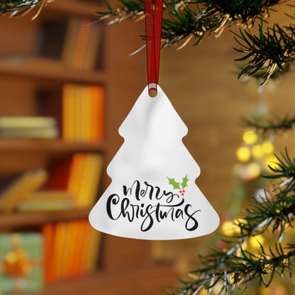 Merry Christmas Ornament Gift – Metal Holiday Decoration for Her – Festive Double-Sided Keepsake