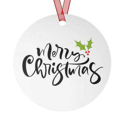 Merry Christmas Ornament Gift – Metal Holiday Decoration for Her – Festive Double-Sided Keepsake