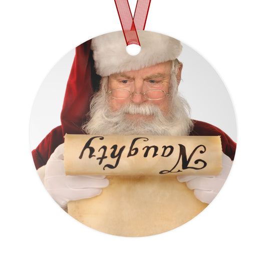 Funny Santa's Naughty or Nice Christmas Ornament – Hilarious 3.5" Round Aluminum Metal Decoration, Perfect Holiday Gift for Family, Friends, or Secret Santa – With Red Ribbon by Best Gifts 305