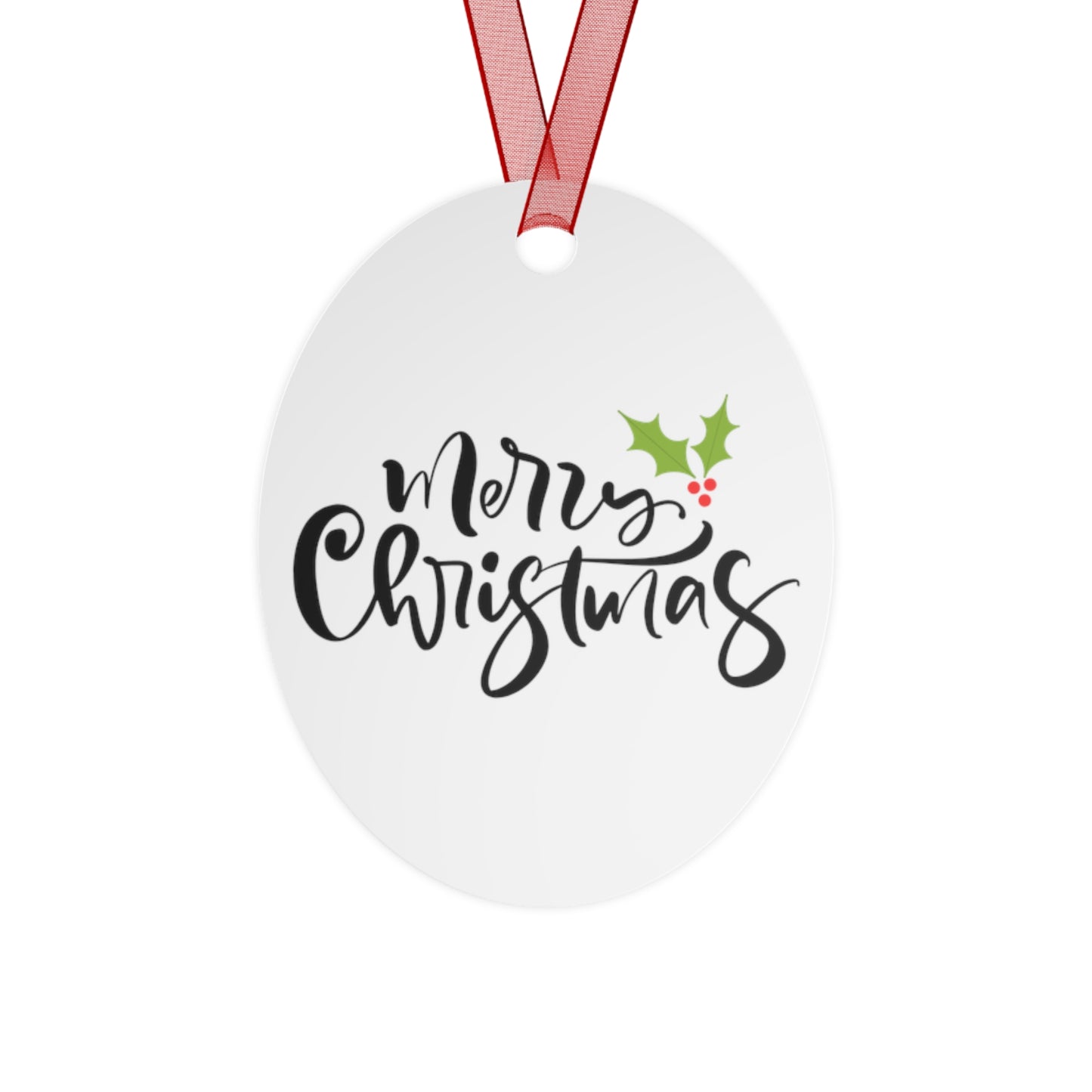 Merry Christmas Ornament Gift – Metal Holiday Decoration for Her – Festive Double-Sided Keepsake