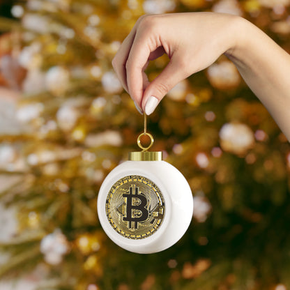 Bitcoin Lover Christmas Bauble – Glossy Ceramic Ornament Gift for Crypto Fans