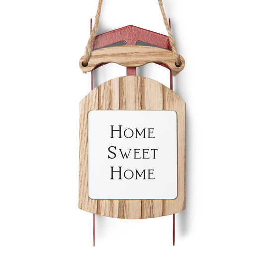 Home Sweet Home Sled Ornament – Wooden Sled Shaped Holiday Décor for Home, Christmas & Seasonal Decorations - Perfect Gift for Family & Friends – Available in Single, 5pcs, 10pcs, 20pcs Bundles