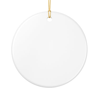 Our First Christmas Together Ceramic Ornament - White Holiday Decoration, 2.8" Round with Gold String, Perfect for Couple Gift or Keepsake