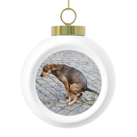 Pooping Dog Christmas Ornament | Funny Dog Lover Gift | Hilarious Ceramic Ornament with Custom Dog Image | Unique Gift for Pet Owners