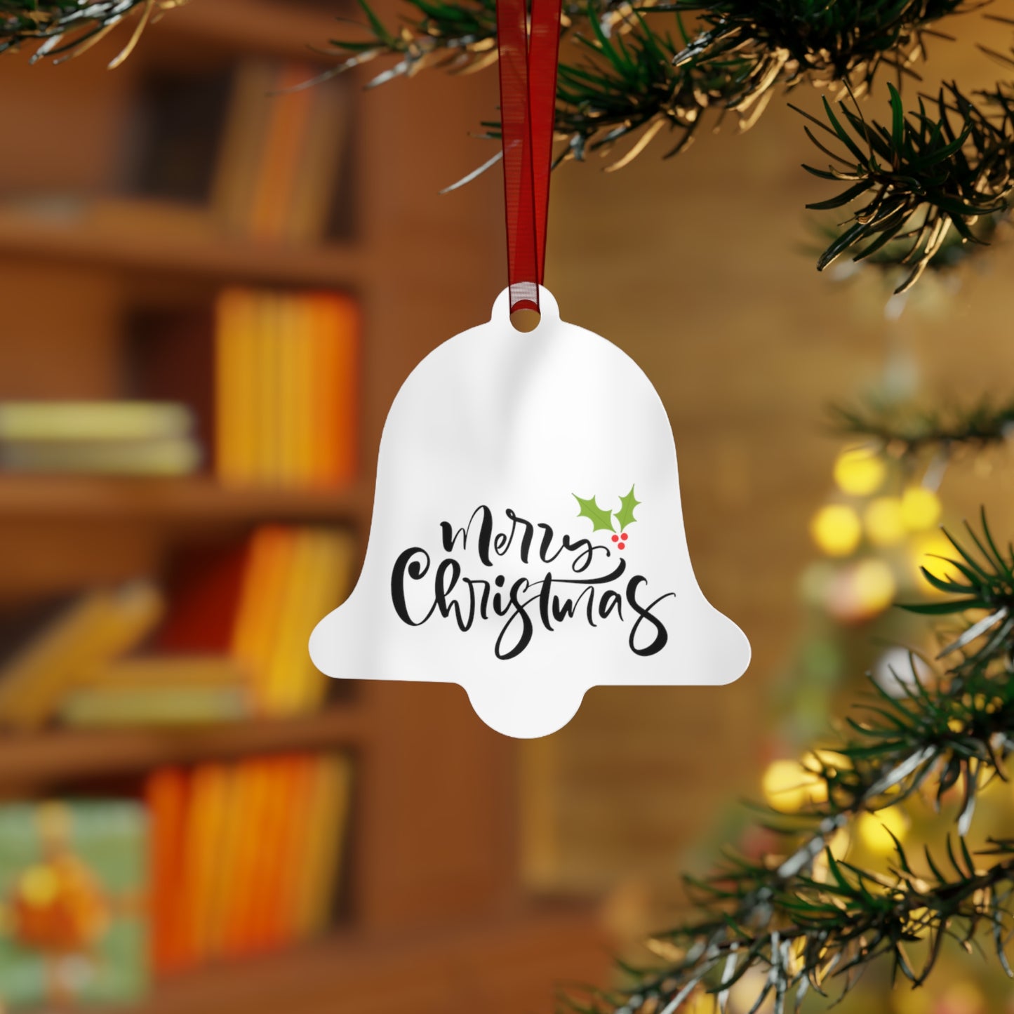 Merry Christmas Ornament Gift – Metal Holiday Decoration for Her – Festive Double-Sided Keepsake