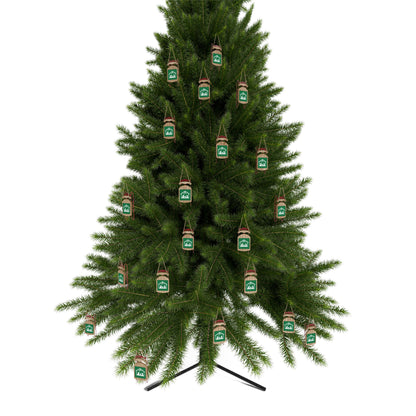 Holiday Sled Ornament with Nativity Design - Personalized Christmas Decor, MDF & Galvanized Steel, Includes Twine - Available in 1, 5, 10, or 20 Pack