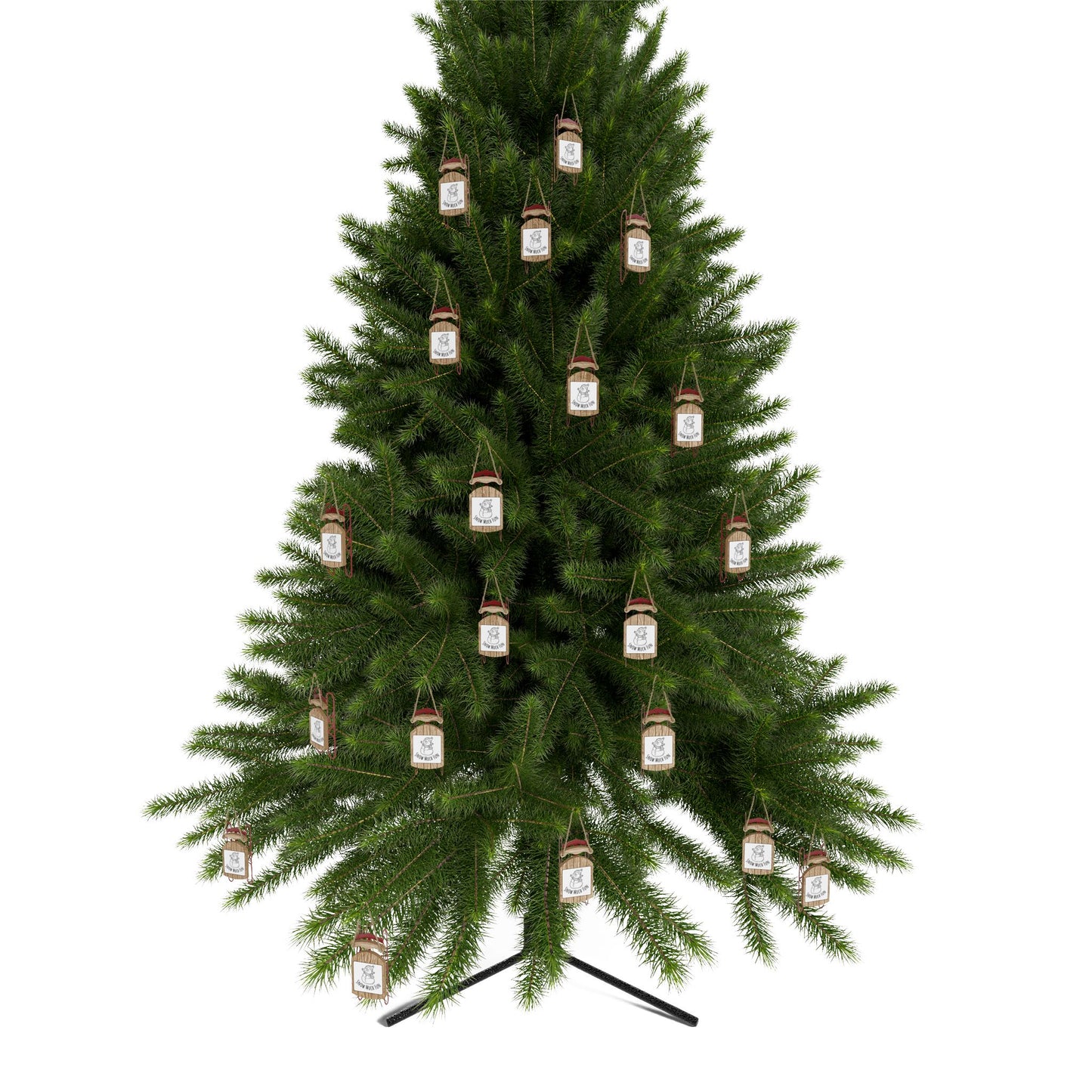 Snow Much Fun Sled Christmas Ornament – MDF Wooden Sled with Snowman Design – Perfect Holiday Decor Gift for Her or Him