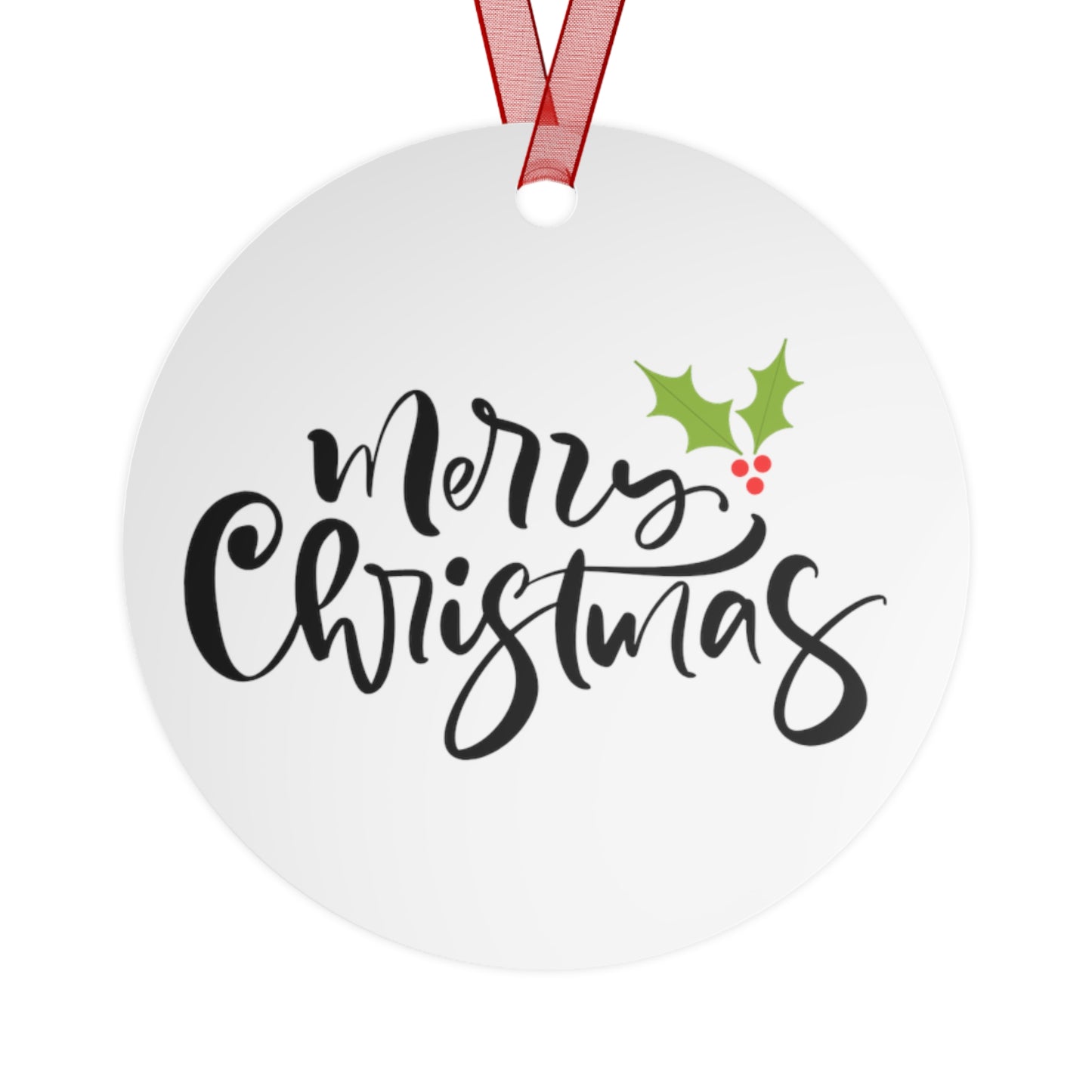 Merry Christmas Ornament Gift – Metal Holiday Decoration for Her – Festive Double-Sided Keepsake