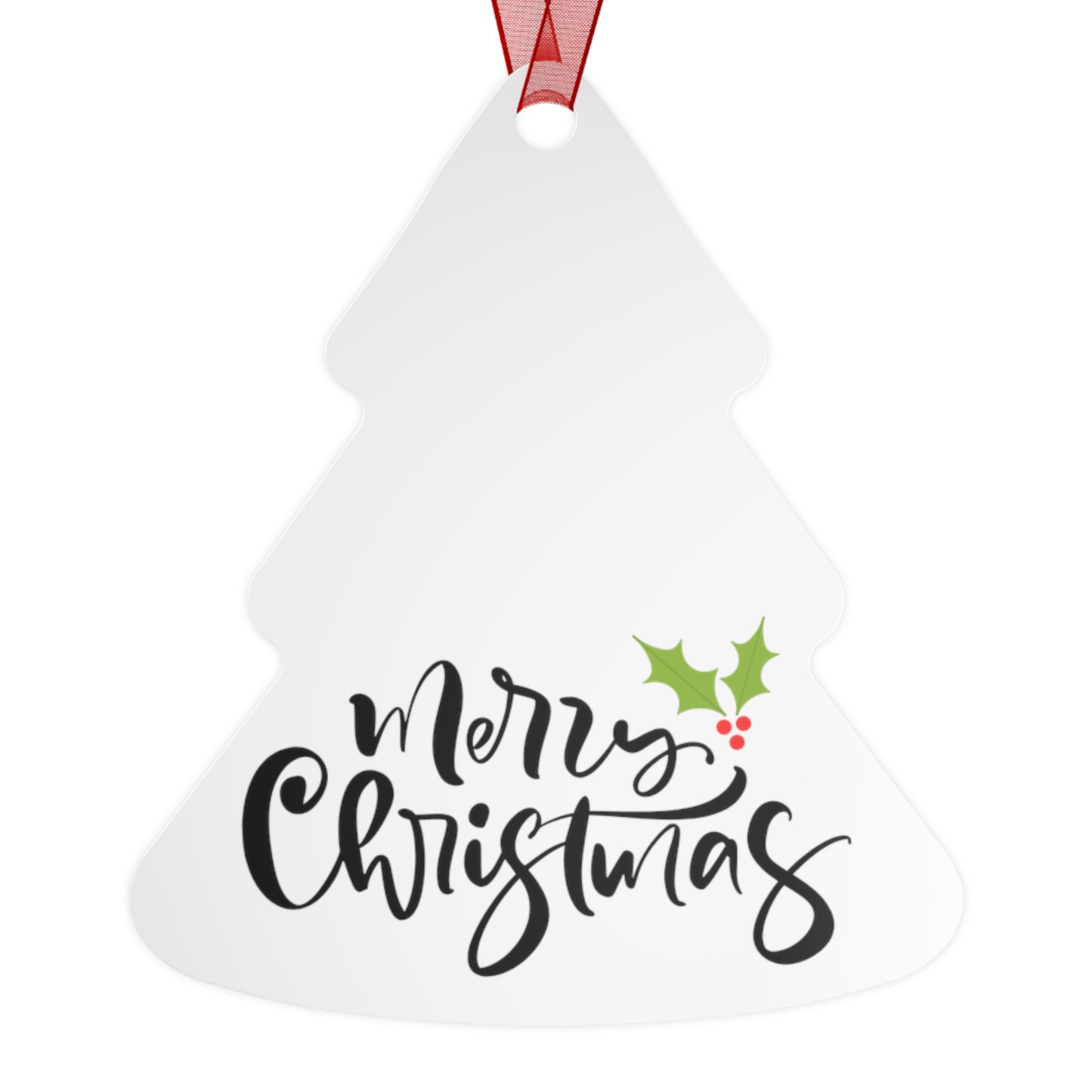 Merry Christmas Ornament Gift – Metal Holiday Decoration for Her – Festive Double-Sided Keepsake