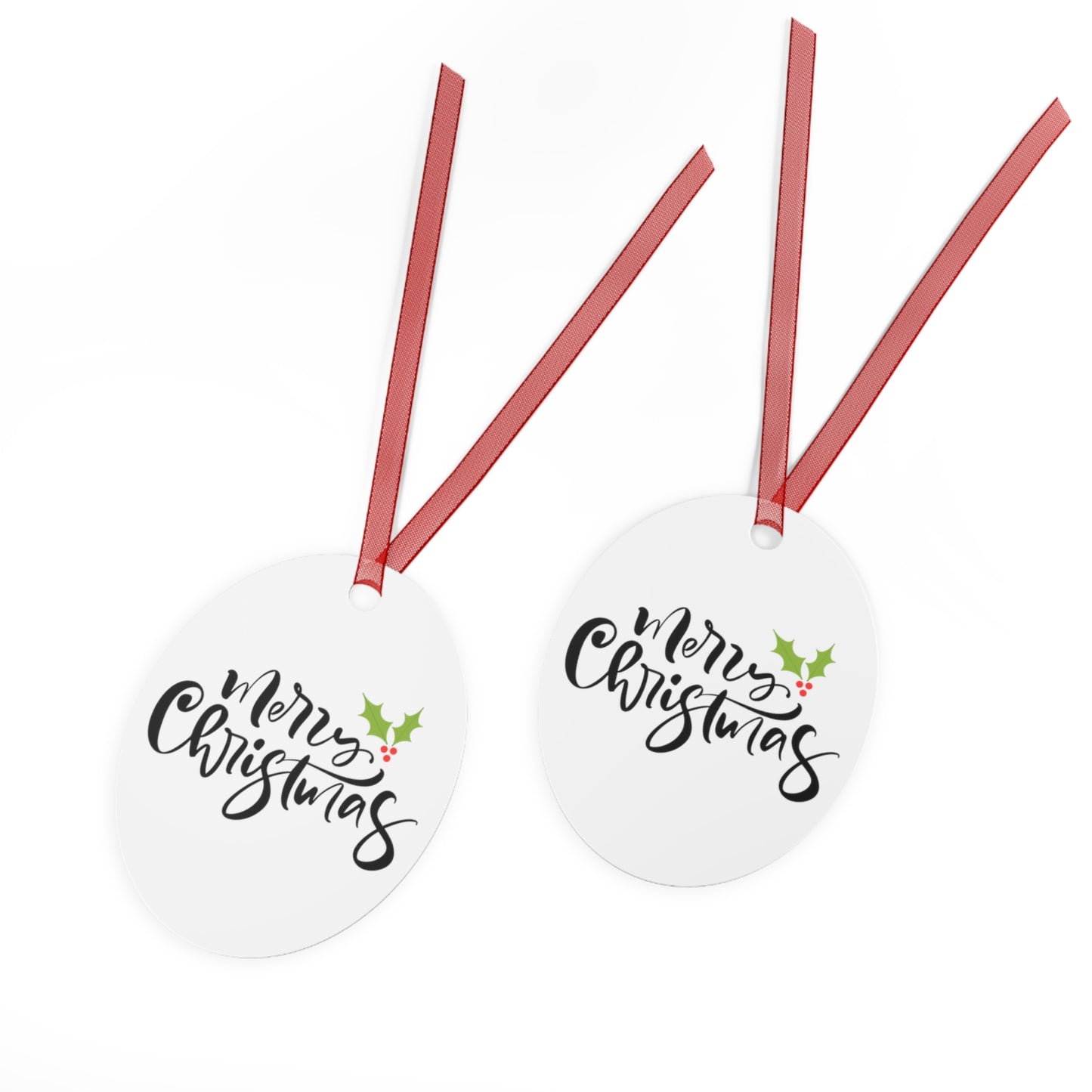 Merry Christmas Ornament Gift – Metal Holiday Decoration for Her – Festive Double-Sided Keepsake
