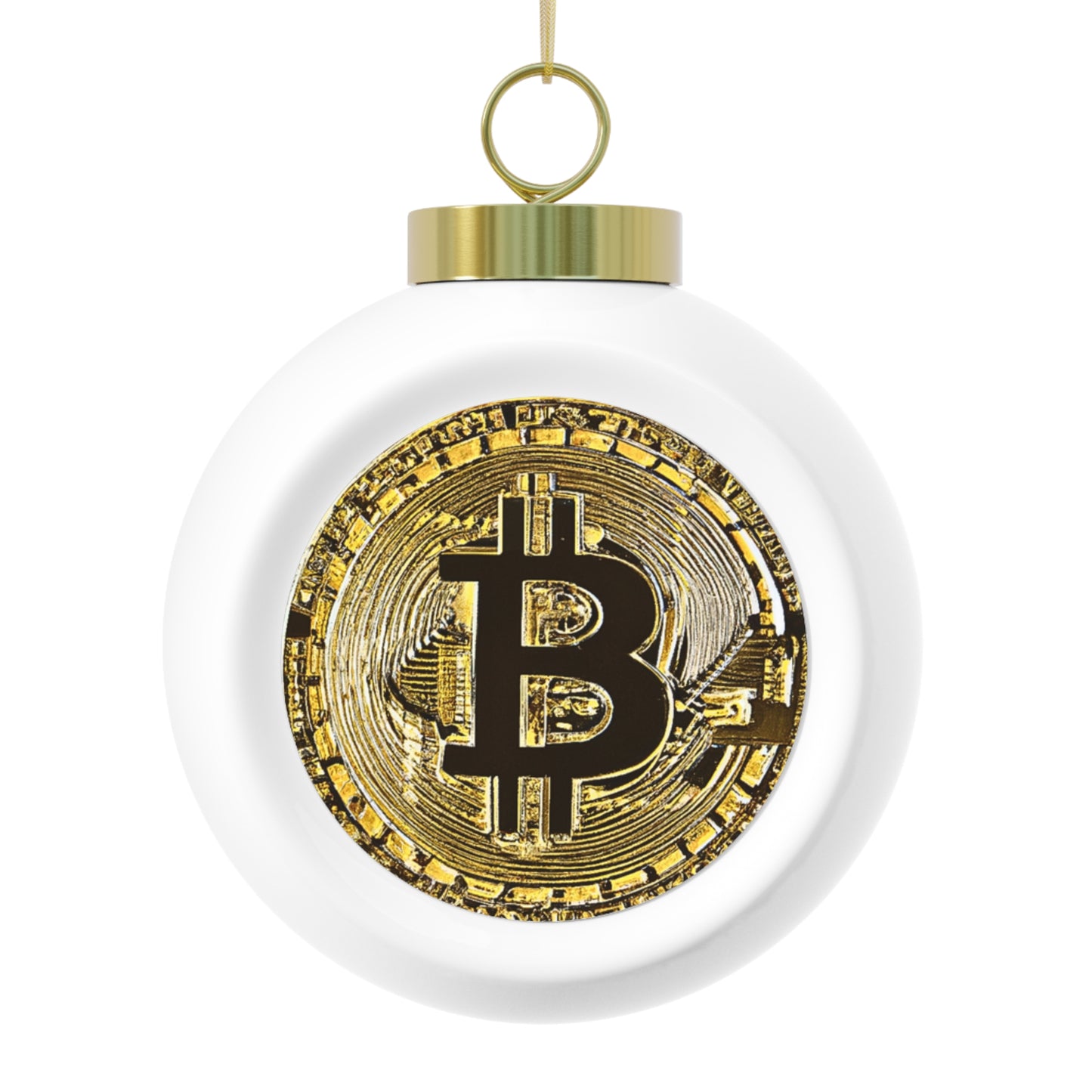 Bitcoin Lover Christmas Bauble – Glossy Ceramic Ornament Gift for Crypto Fans