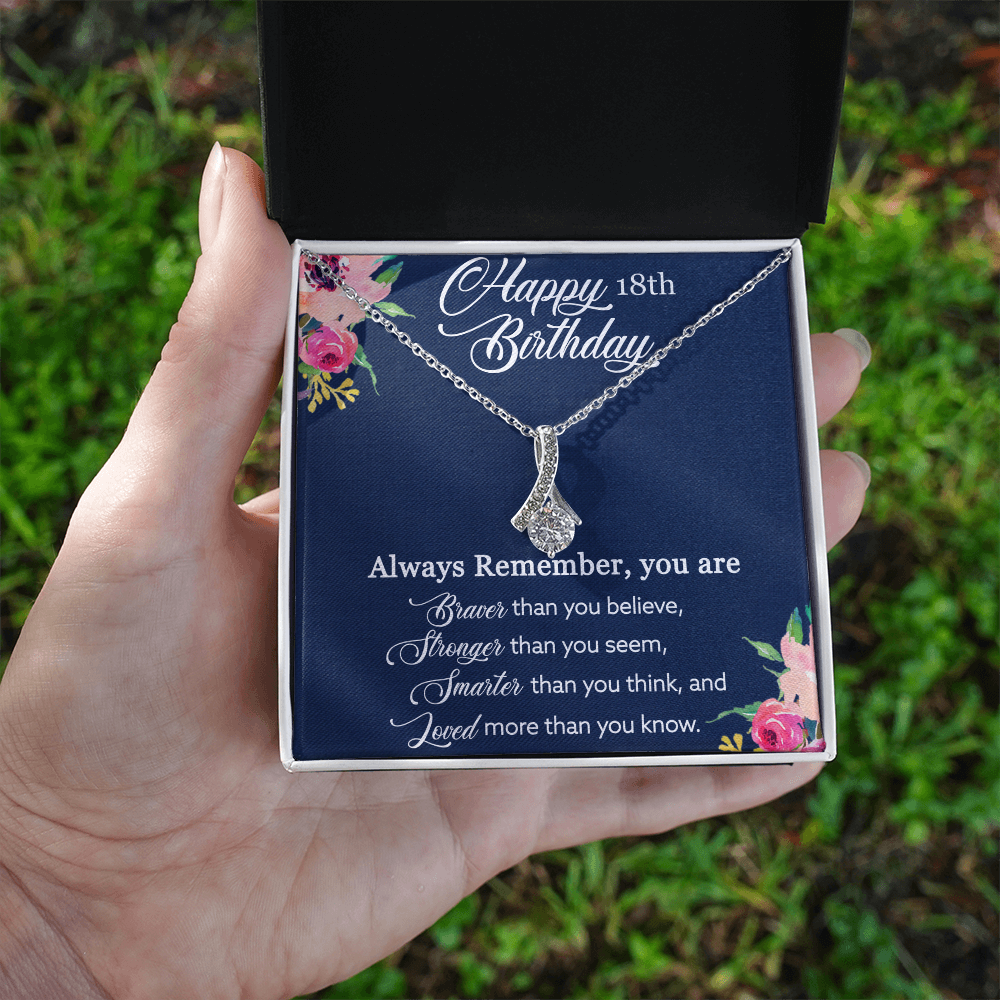 Best Gifts 305-18th Birthday Gift for Her – Ribbon CZ Necklace