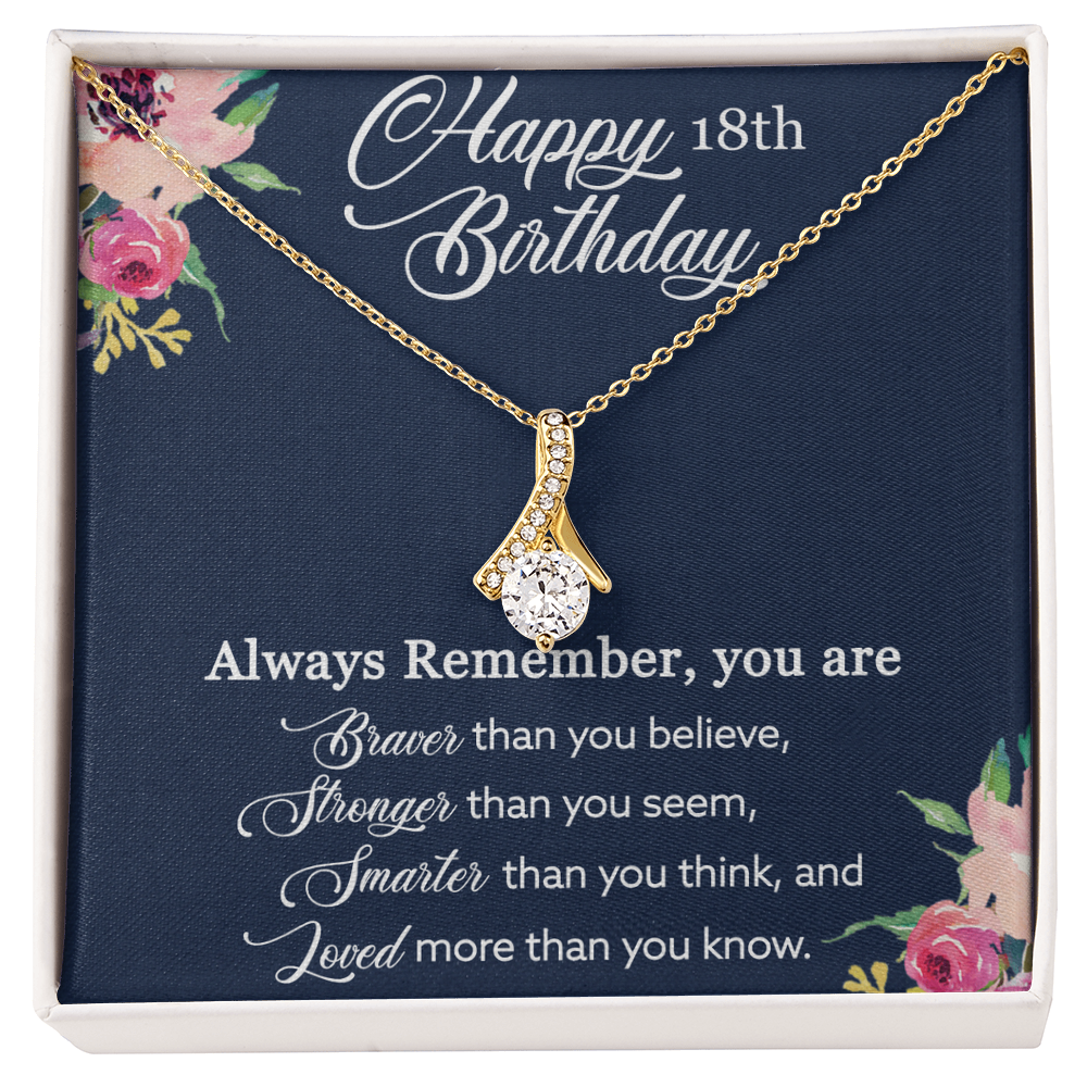 Best Gifts 305-18th Birthday Gift for Her – Ribbon CZ Necklace