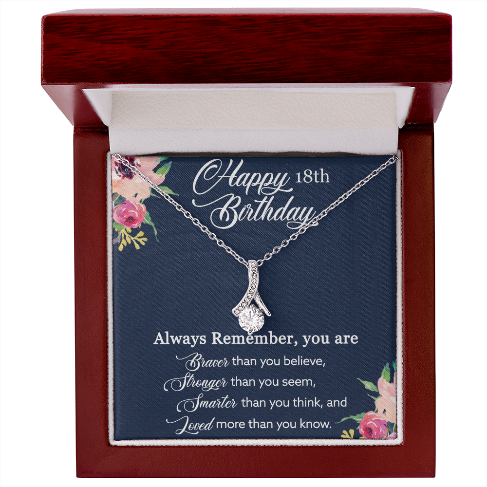 Best Gifts 305-18th Birthday Gift for Her – Ribbon CZ Necklace