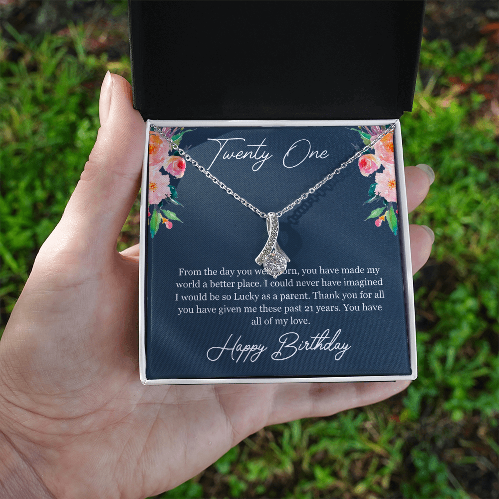 Best Gifts 305-21st Birthday Necklace for Daughter Gift from Mom or Dad