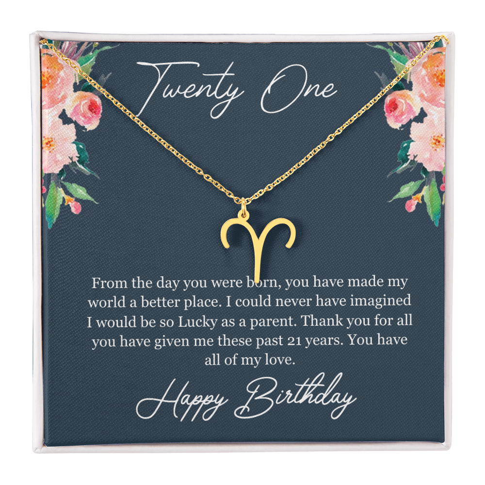 Best Gifts 305-21st Birthday Zodiac Necklace for Daughter from Mom or Dad