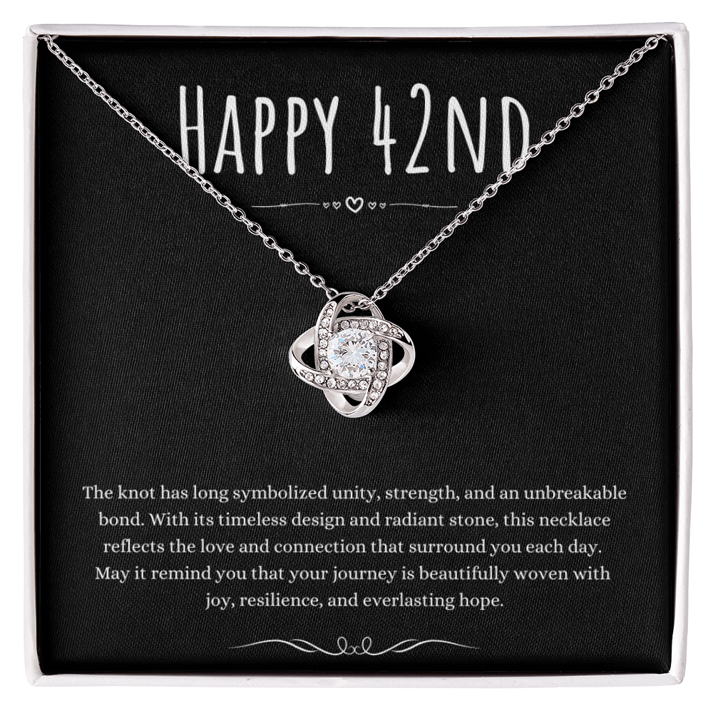 Best Gifts 305-42nd Birthday Love Knot Necklace Gift for Her 
