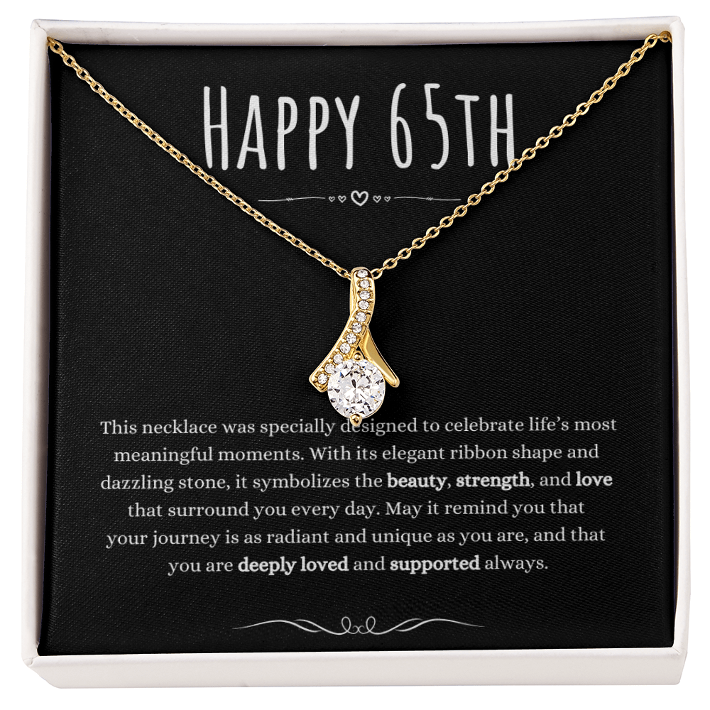 Best Gifts 305-65th Birthday Ribbon Necklace for Her Elegant Jewelry Gift