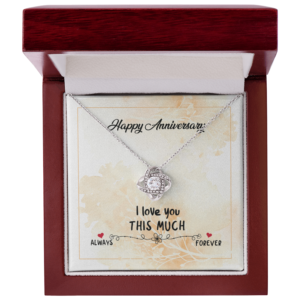 Best Gifts 305-Anniversary Necklace for Wife Love You This Much Love Knot Gift
