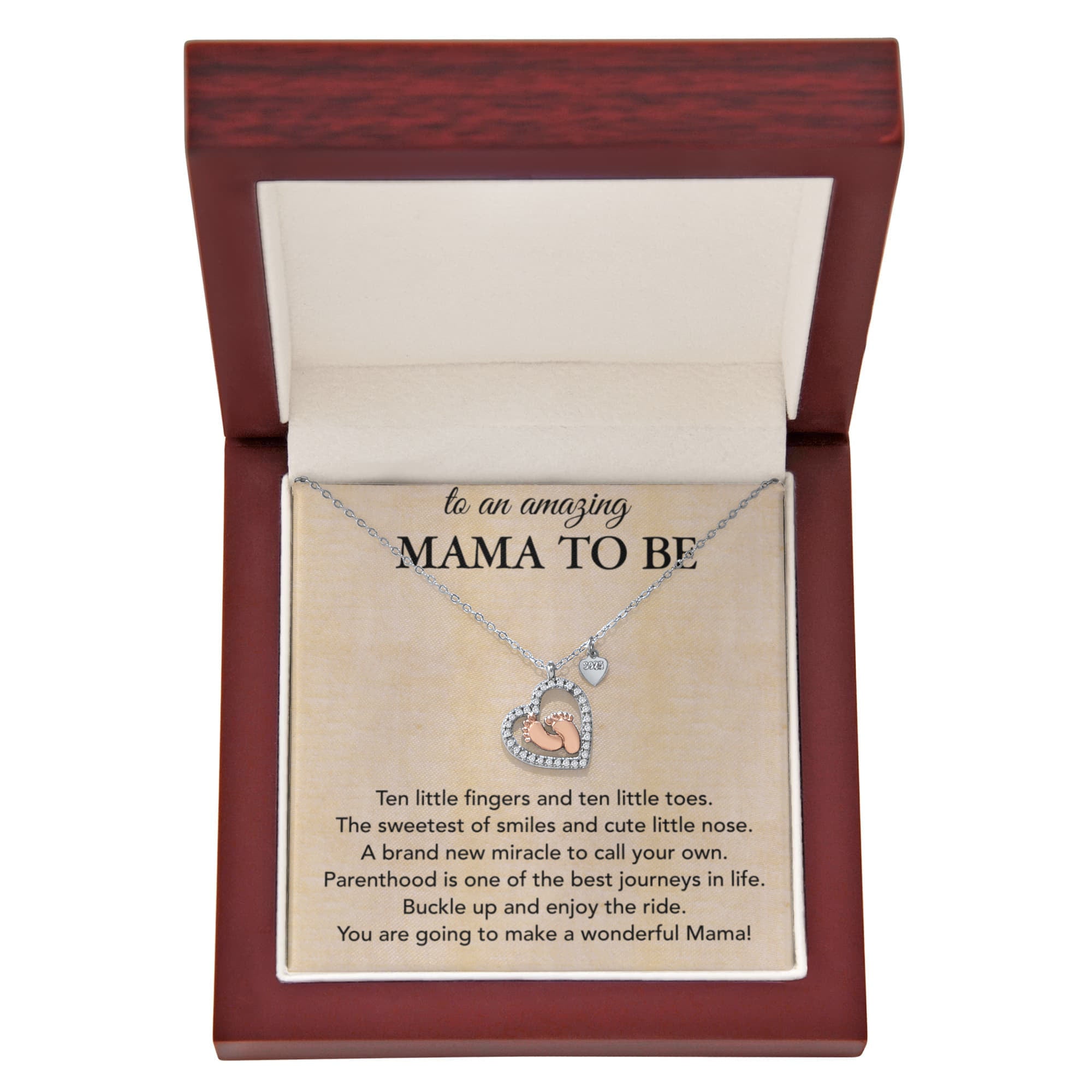 Best Gifts 305-Baby Feet Heart Necklace for Mama to Be - Perfect Gift for New Mom