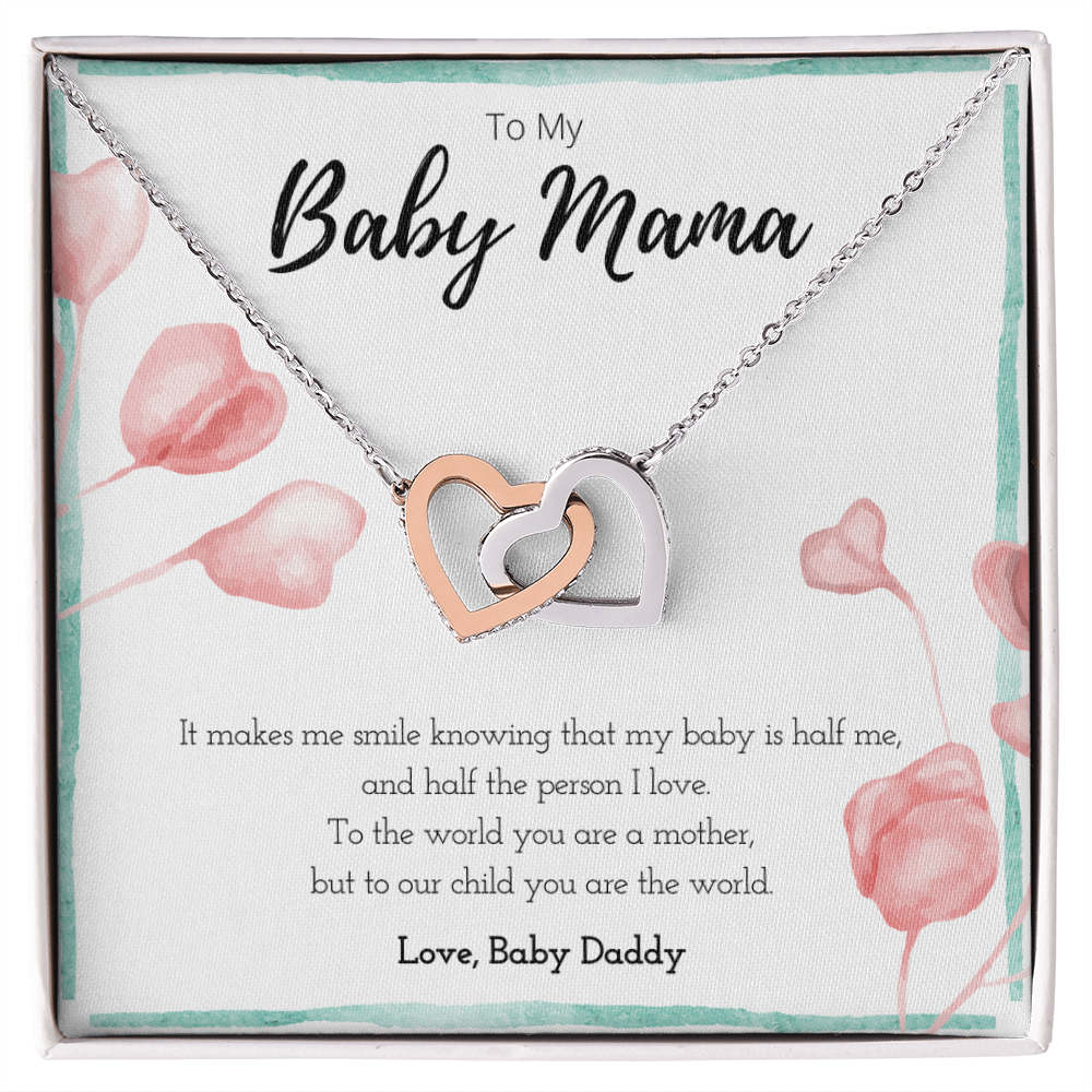 Best Gifts 305-Baby Mama Interlocking Hearts Necklace Gift from Baby Daddy