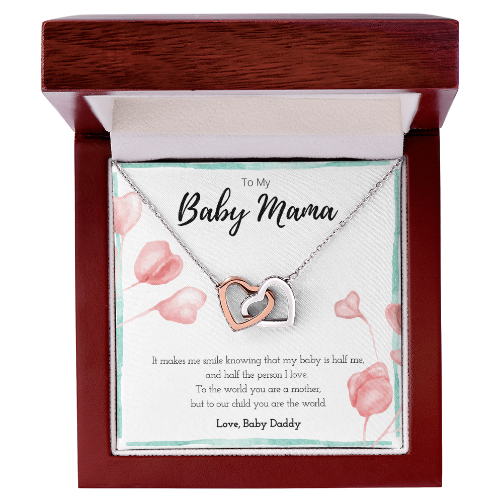 Best Gifts 305-Baby Mama Interlocking Hearts Necklace Gift from Baby Daddy