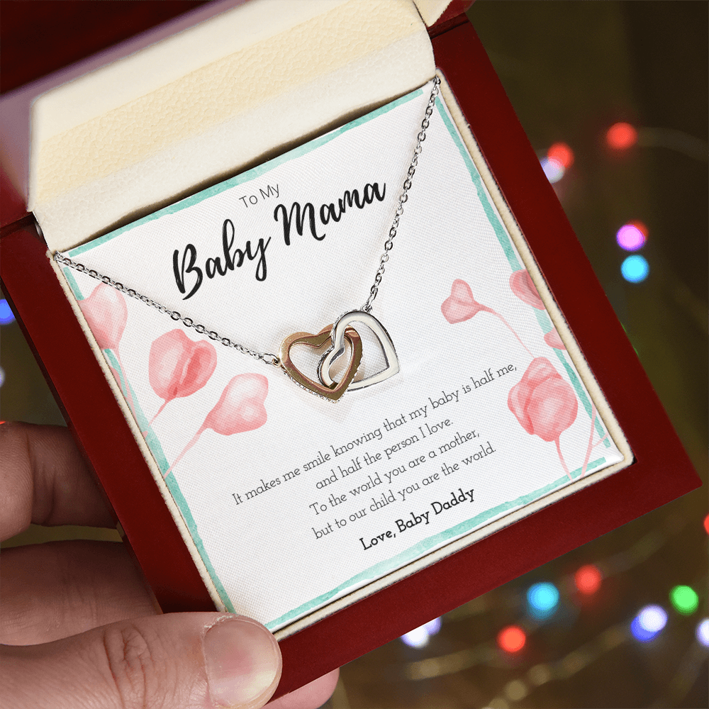 Best Gifts 305-Baby Mama Interlocking Hearts Necklace Gift from Baby Daddy
