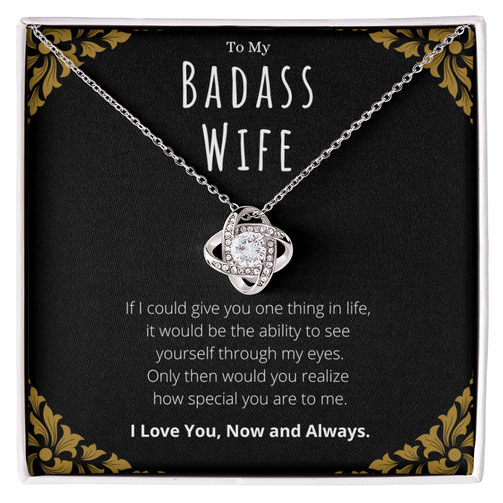 Best Gifts 305-Badass Wife Love Knot Necklace Gift from Husband
