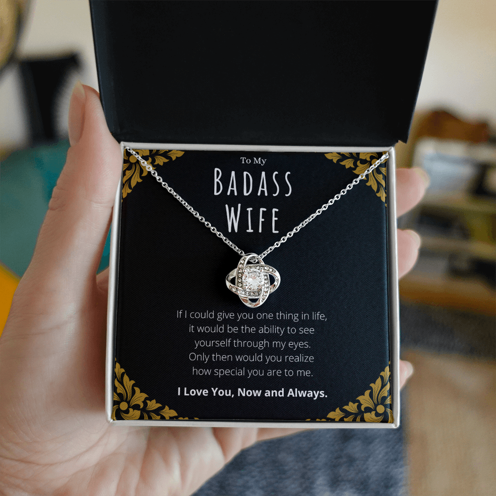 Best Gifts 305-Badass Wife Love Knot Necklace Gift from Husband