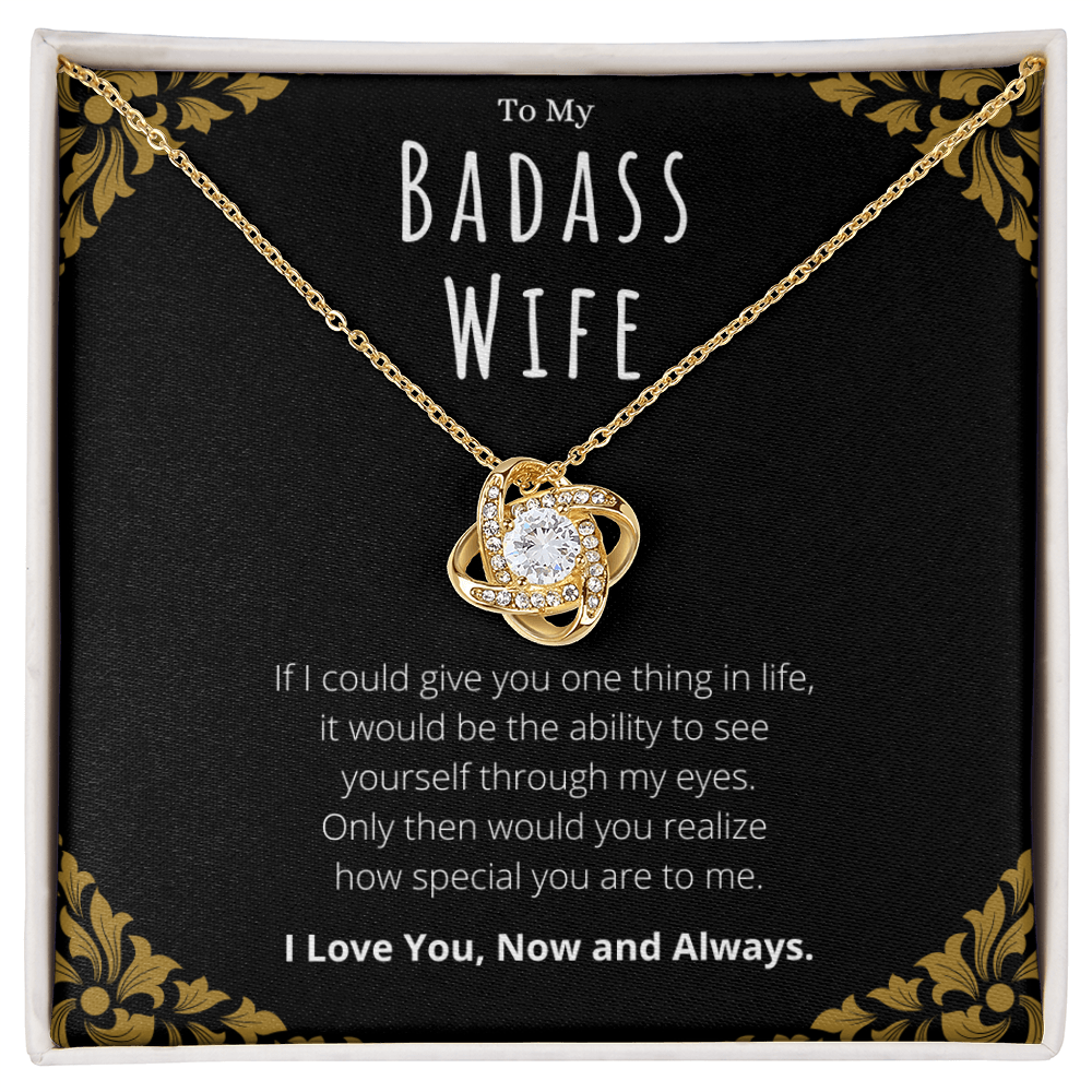 Best Gifts 305-Badass Wife Love Knot Necklace Gift from Husband