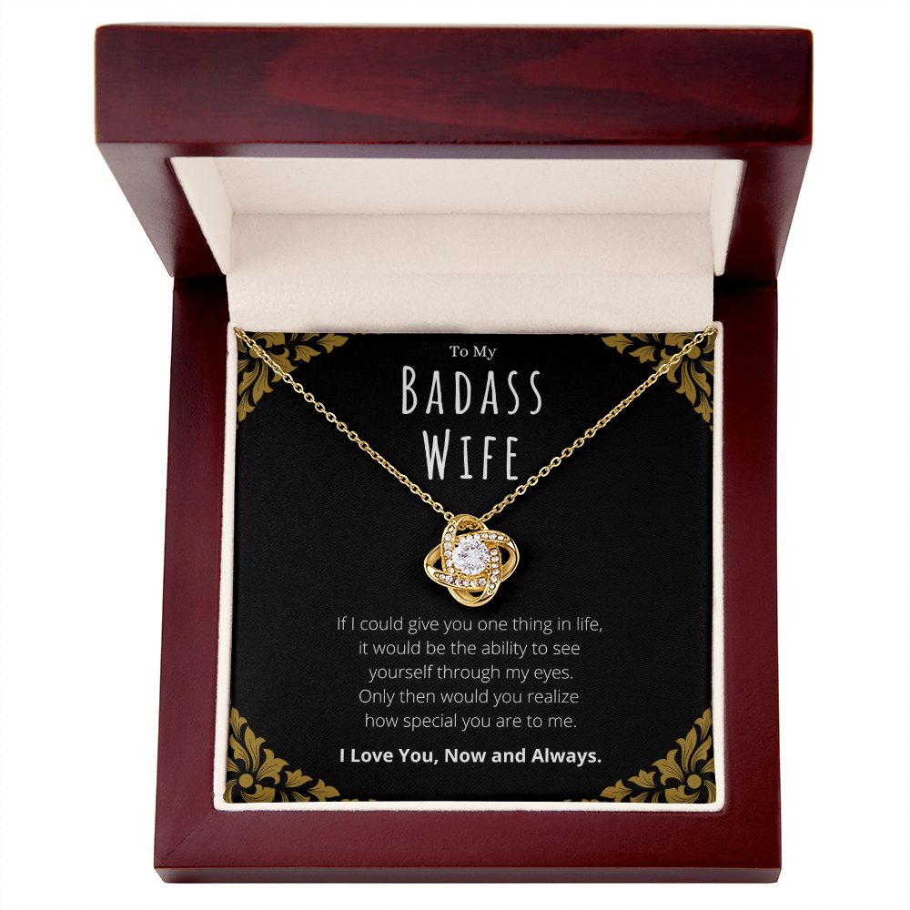 Best Gifts 305-Badass Wife Love Knot Necklace Gift from Husband
