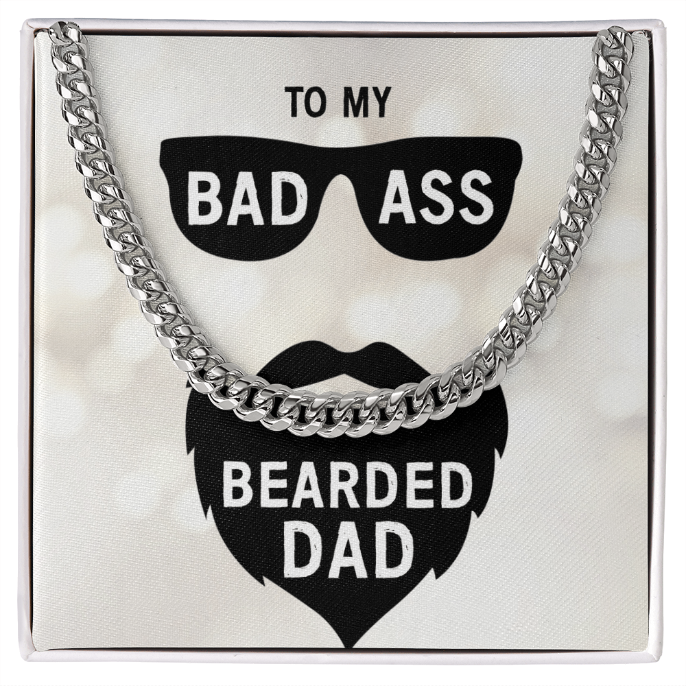 Best Gifts 305-Bearded Dad Cuban Link Necklace – Bad Ass Dad Gift