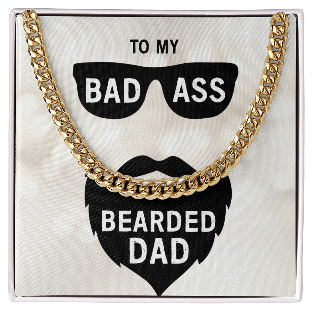 Best Gifts 305-Bearded Dad Cuban Link Necklace – Bad Ass Dad Gift
