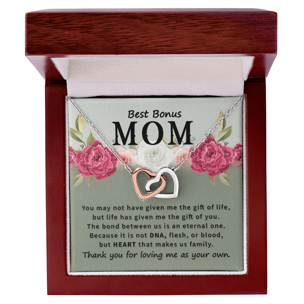 Best Gifts 305-Best Bonus Mom Interlocking Hearts Necklace – Step Mom Jewelry Gift