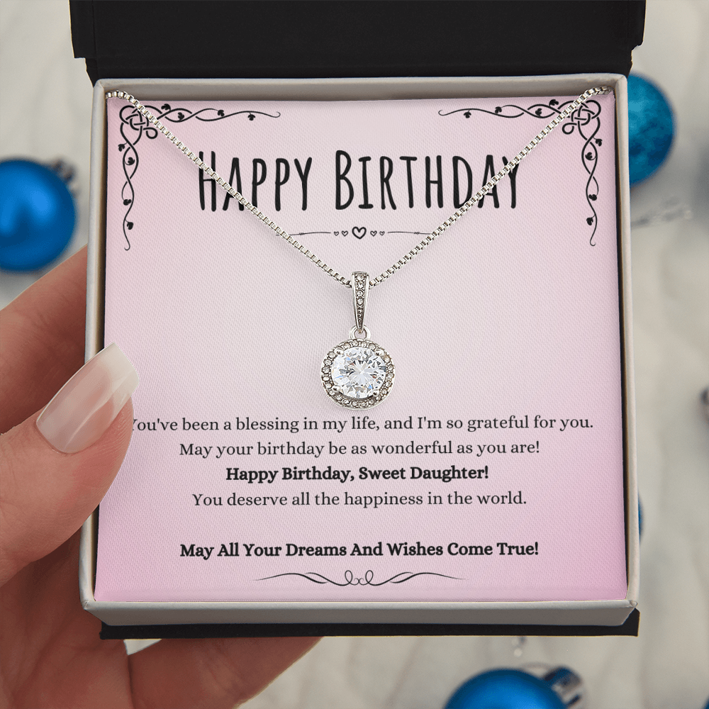 Best Gifts 305-Birthday Gift for Daughter Eternal Hope Necklace with Message Card from Mom or Dad