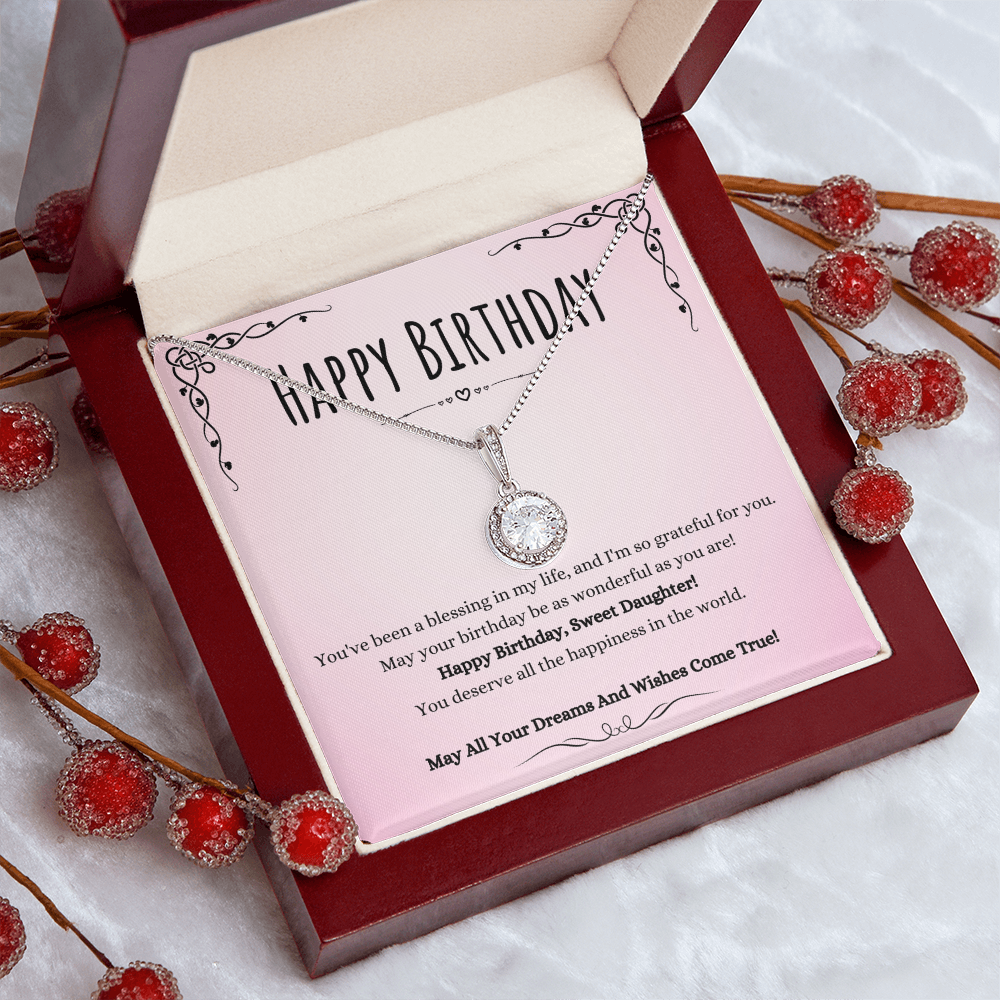 Best Gifts 305-Birthday Gift for Daughter Eternal Hope Necklace with Message Card from Mom or Dad