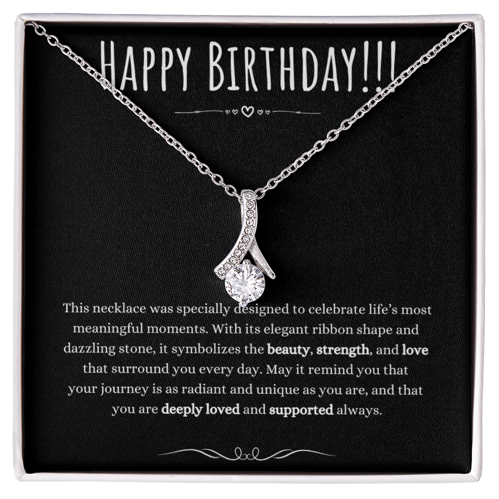 Best Gifts 305-Birthday Gift for Her Ribbon Pendant Necklace